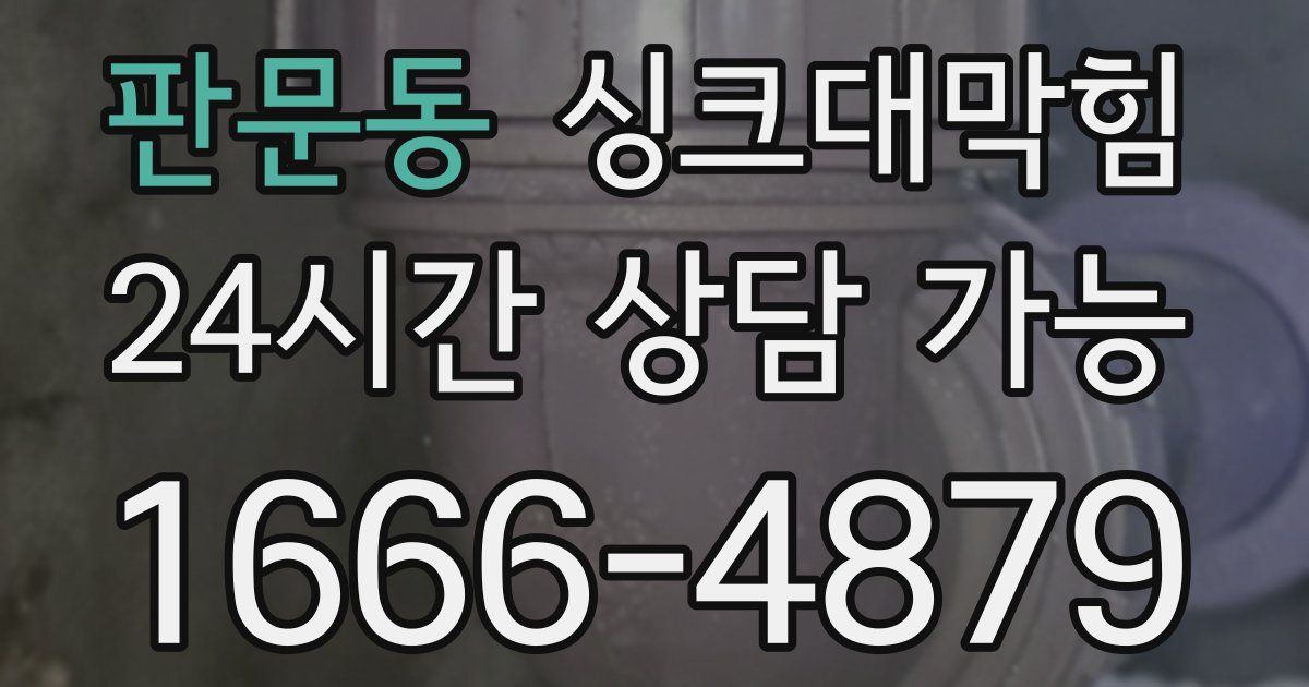 판문동 싱크대 뚫기