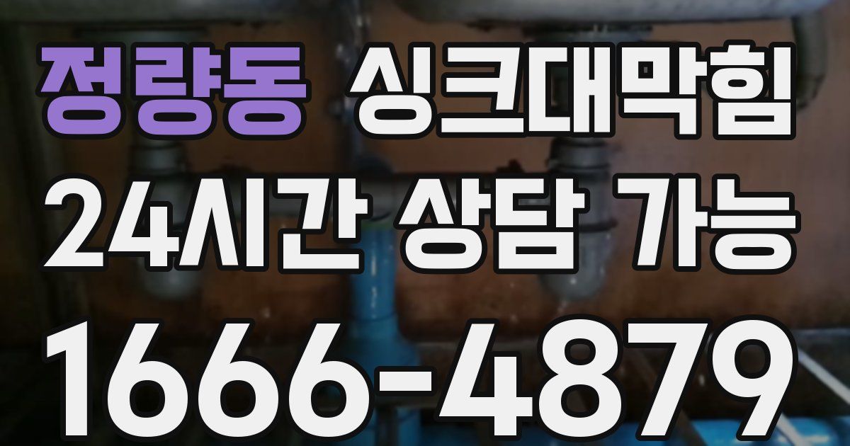 정량동 싱크대 뚫기