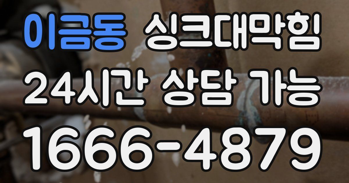 이금동 싱크대 뚫기