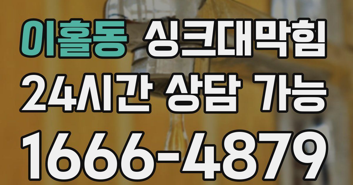 이홀동 싱크대 뚫기