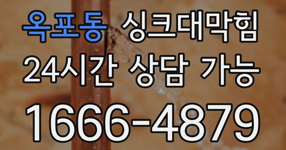 옥포동 싱크대 뚫기