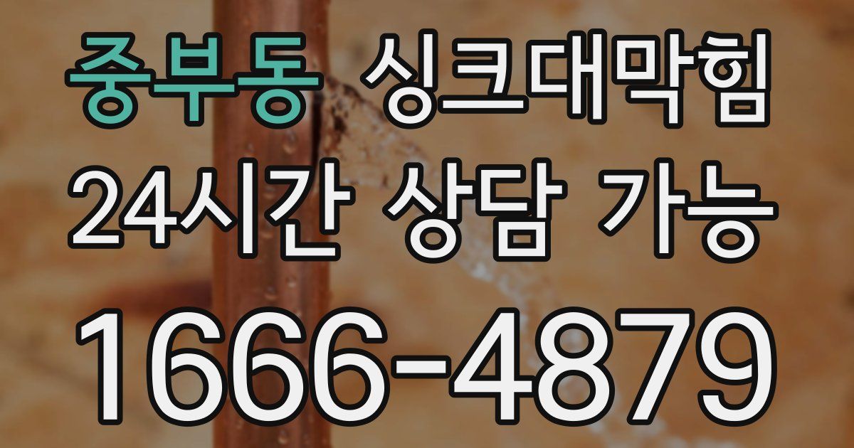 중부동 싱크대 뚫기