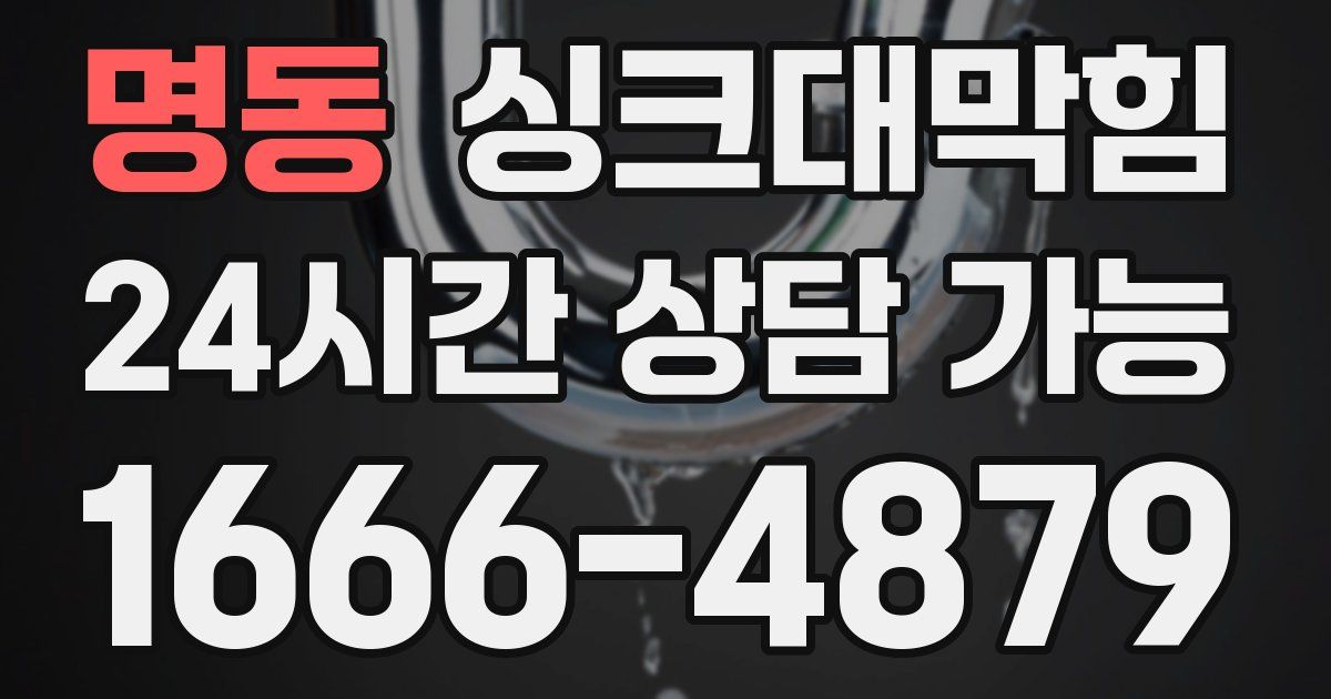 명동 싱크대 뚫기
