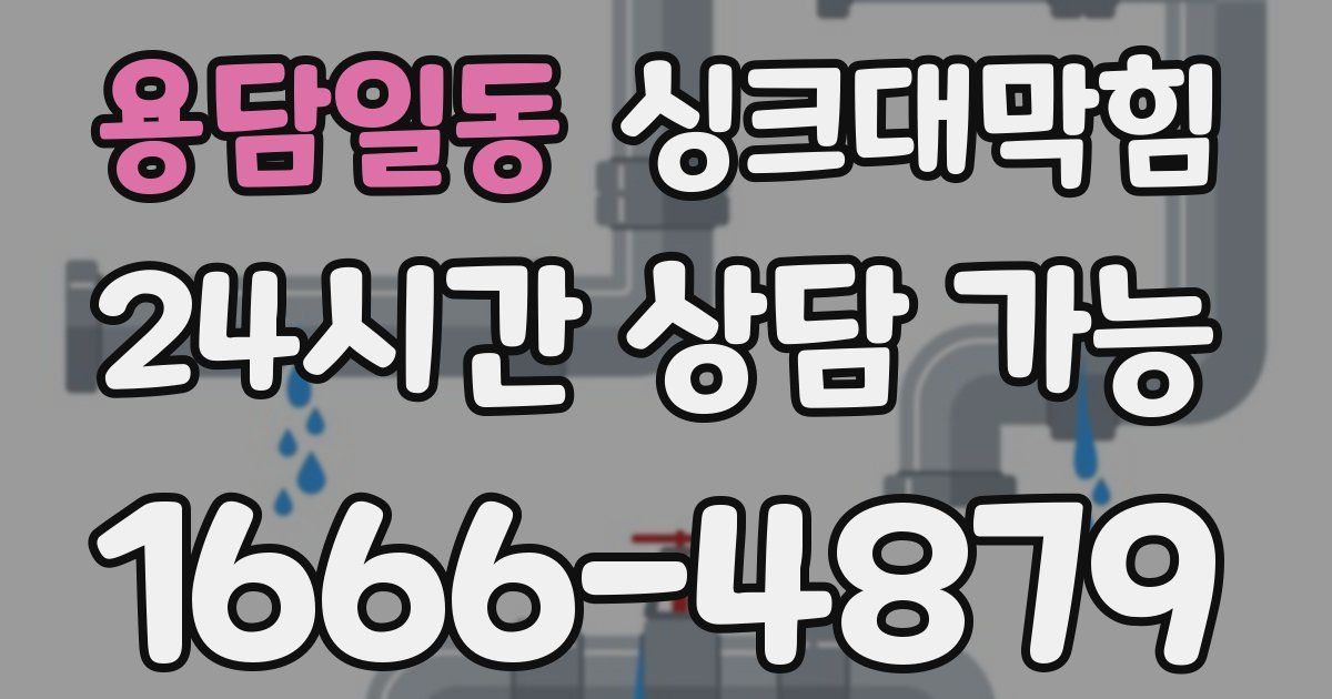 용담일동 싱크대 뚫기