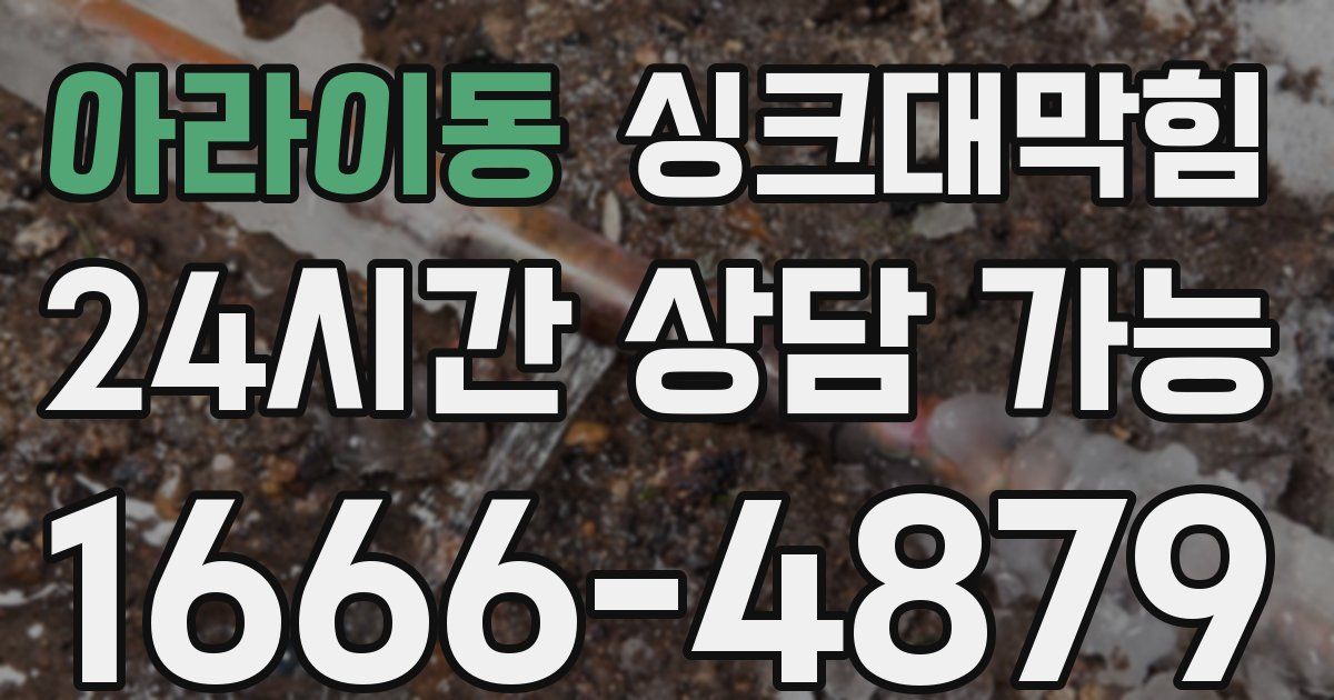 아라이동 싱크대 뚫기