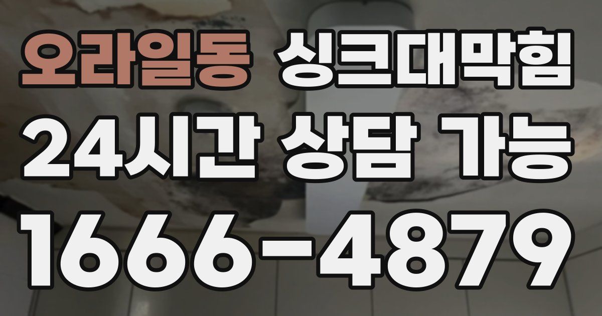 오라일동 싱크대 뚫기
