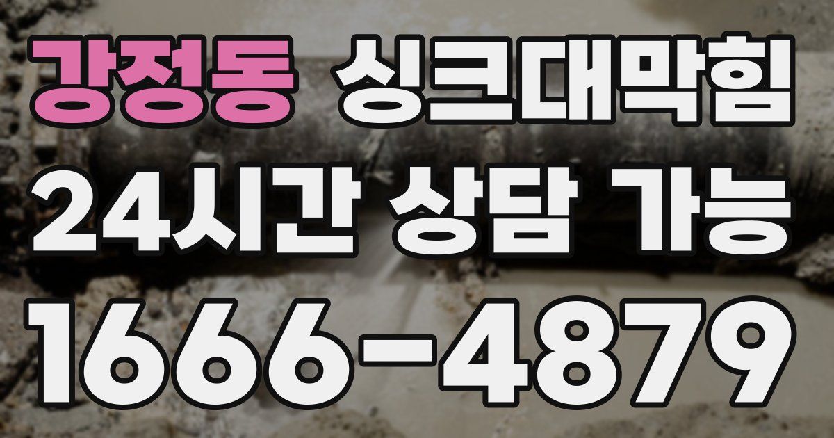 강정동 싱크대 뚫기