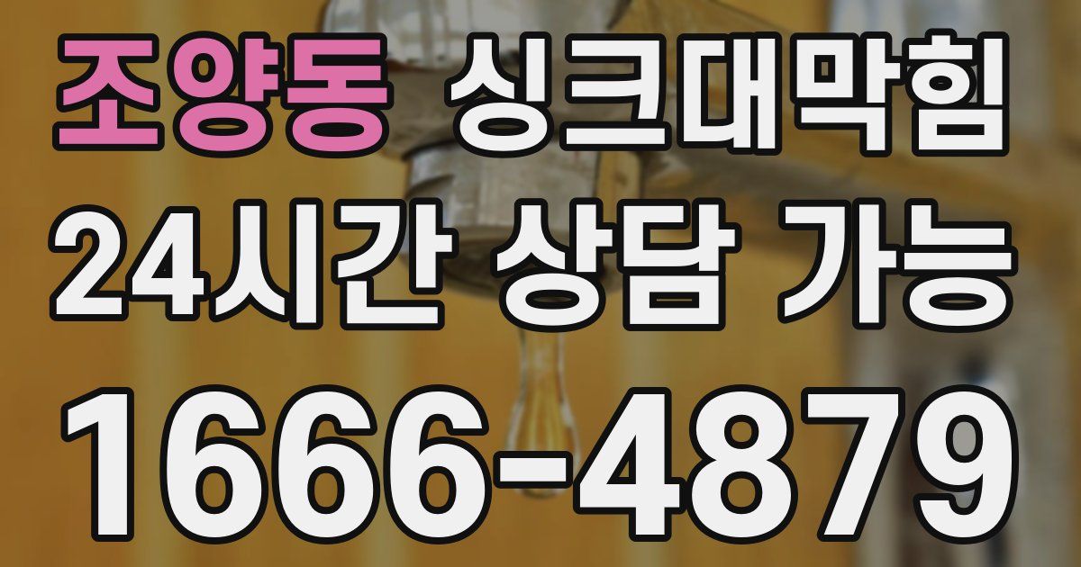 조양동 싱크대 뚫기