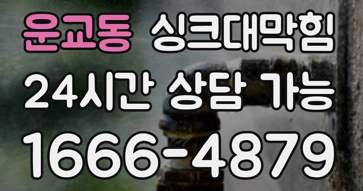 운교동 싱크대 뚫기