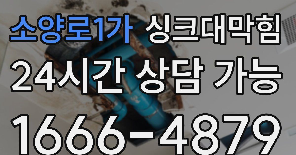 소양로1가 싱크대 뚫기