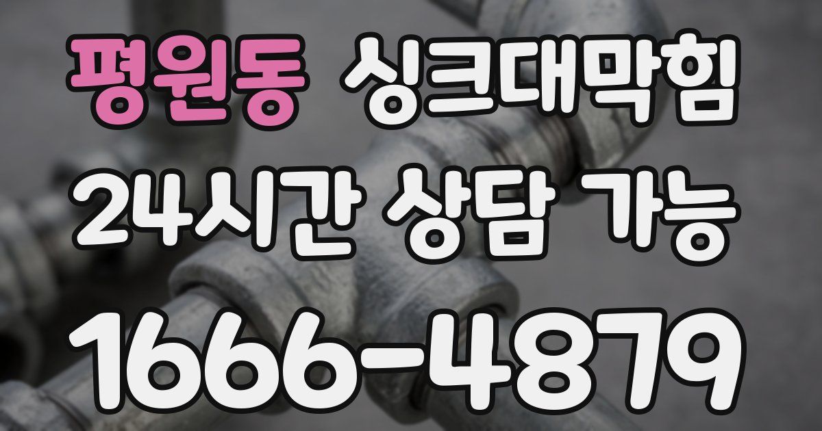 평원동 싱크대 뚫기