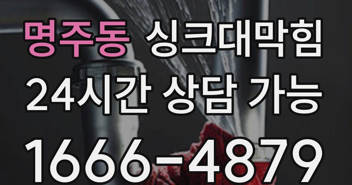 명주동 싱크대 뚫기