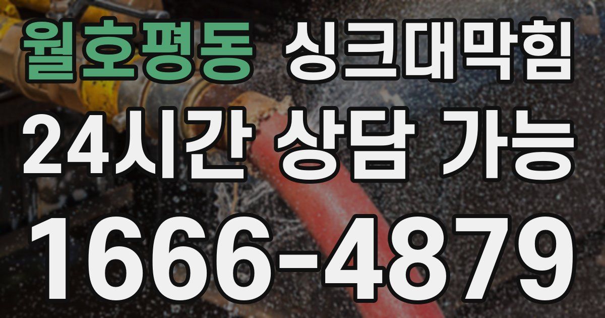 월호평동 싱크대 뚫기