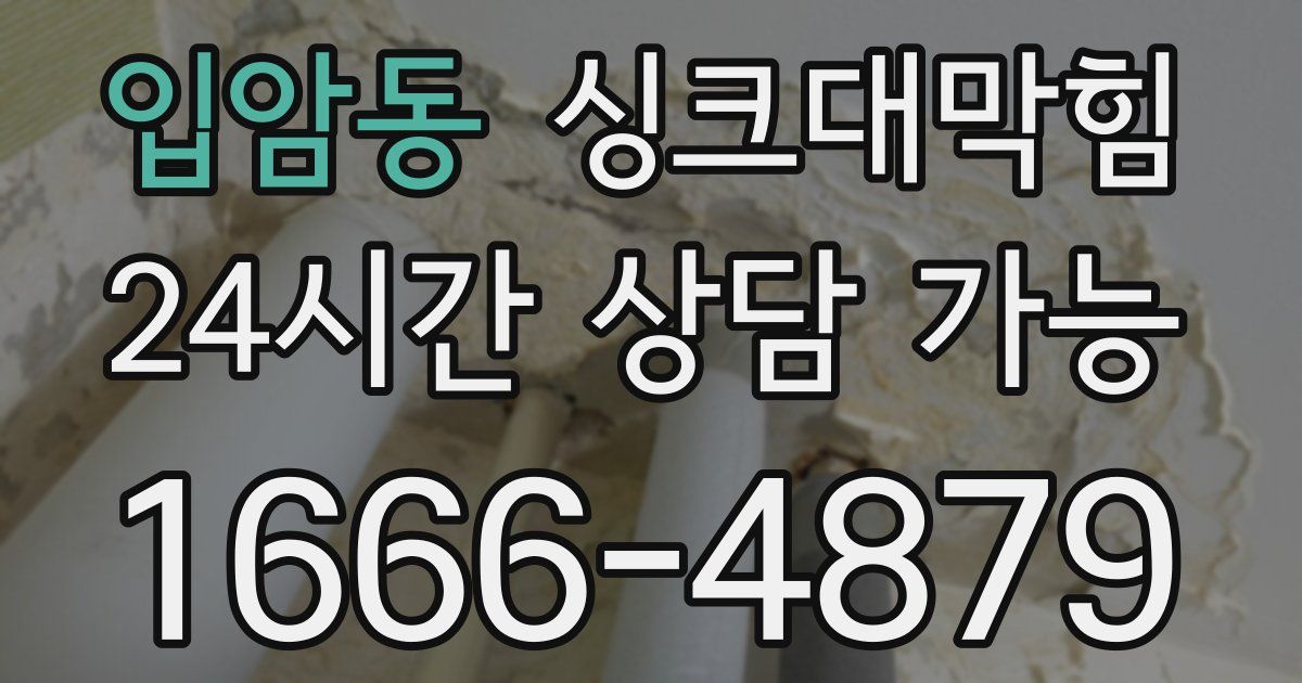 입암동 싱크대 뚫기