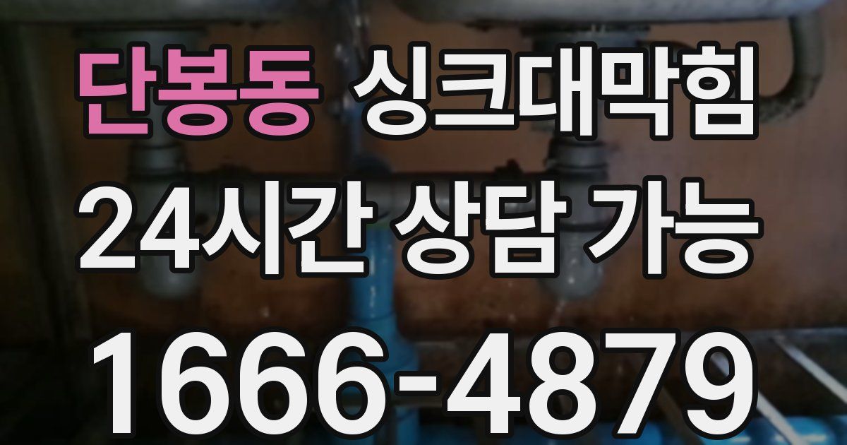 단봉동 싱크대 뚫기