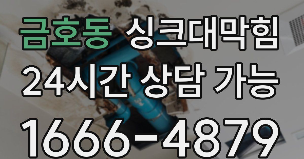 금호동 싱크대 뚫기