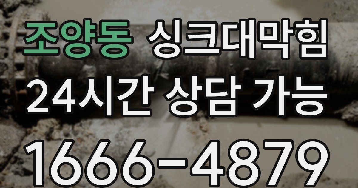 조양동 싱크대 뚫기