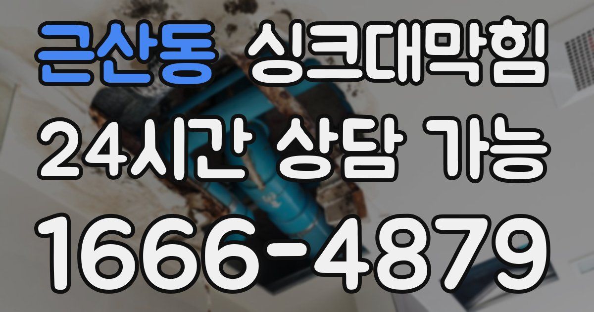 근산동 싱크대 뚫기