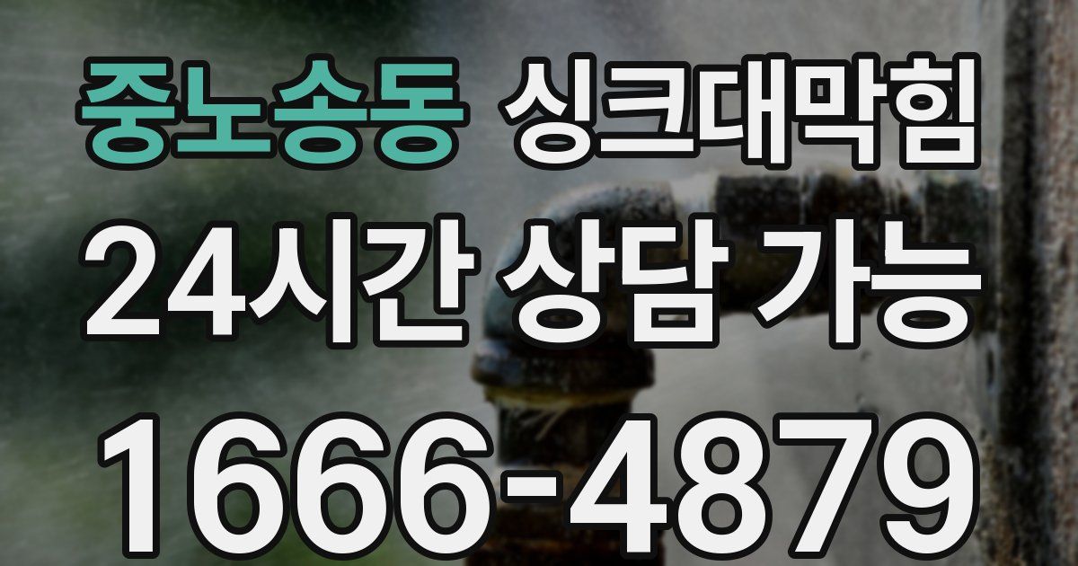 중노송동 싱크대 뚫기