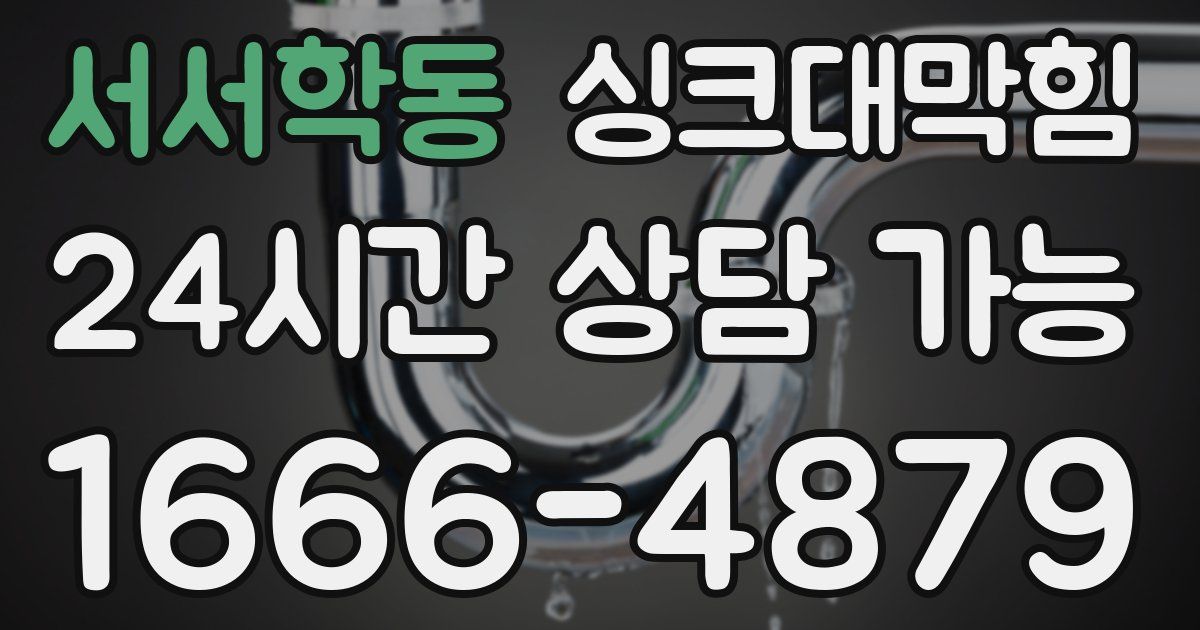 서서학동 싱크대 뚫기