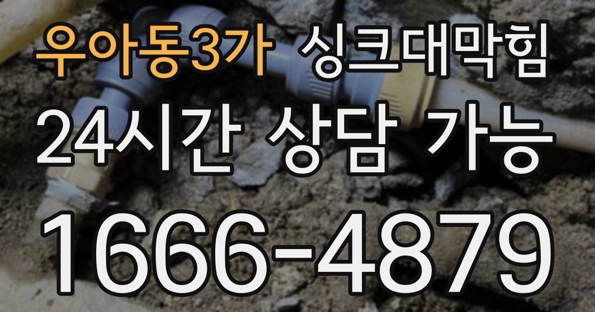우아동3가 싱크대 뚫기