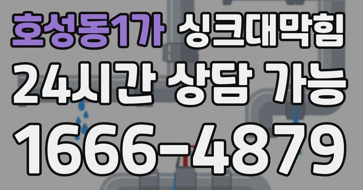호성동1가 싱크대 뚫기