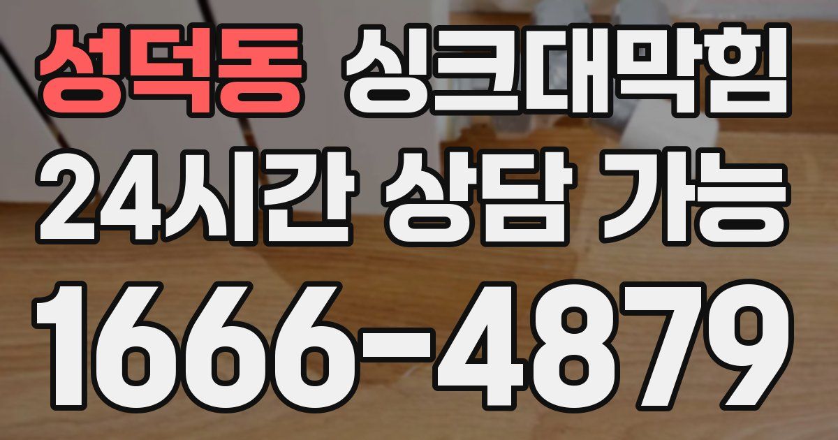 성덕동 싱크대 뚫기