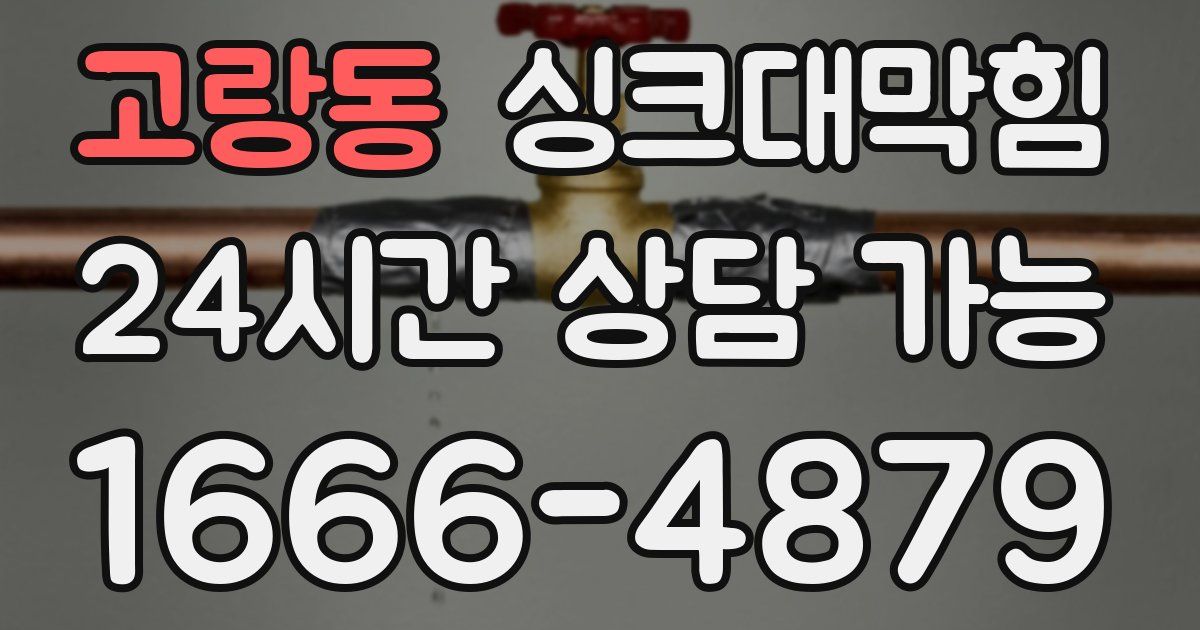 고랑동 싱크대 뚫기