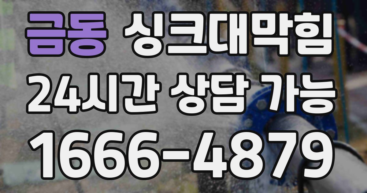 금동 싱크대 뚫기