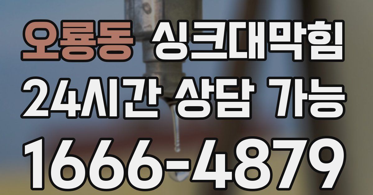 오룡동 싱크대 뚫기