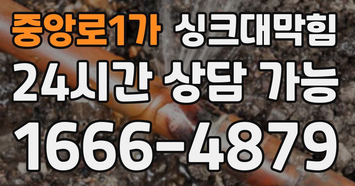 중앙로1가 싱크대 뚫기