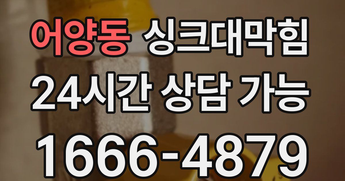 어양동 싱크대 뚫기