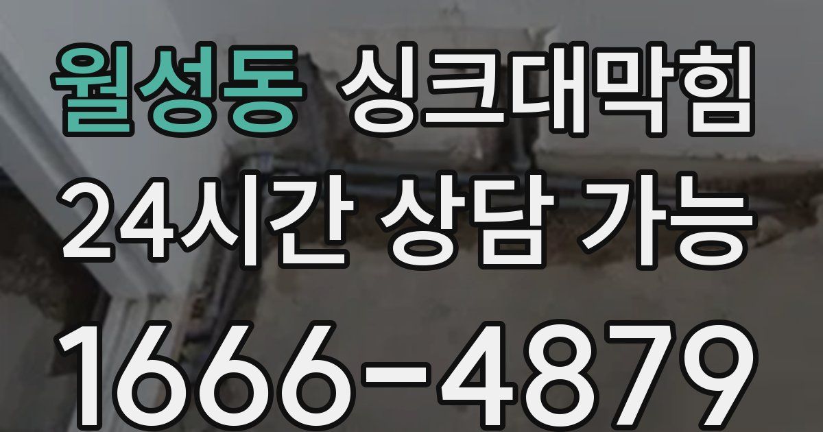 월성동 싱크대 뚫기