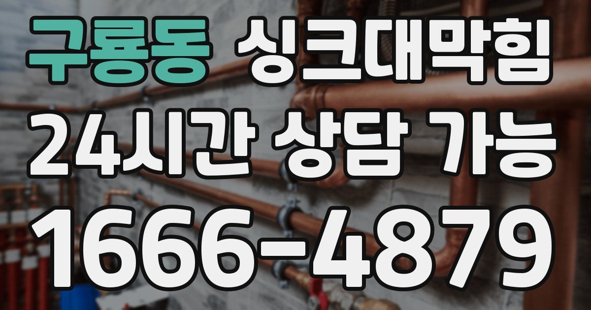 구룡동 싱크대 뚫기