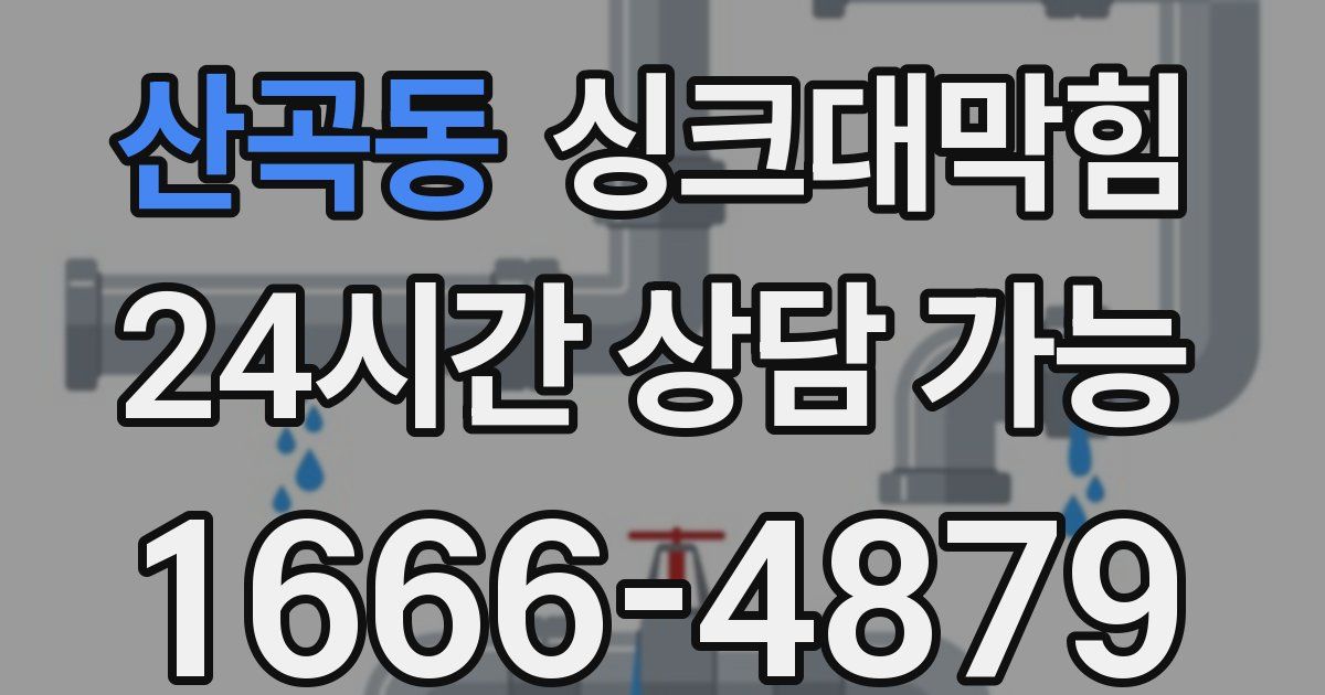 산곡동 싱크대 뚫기