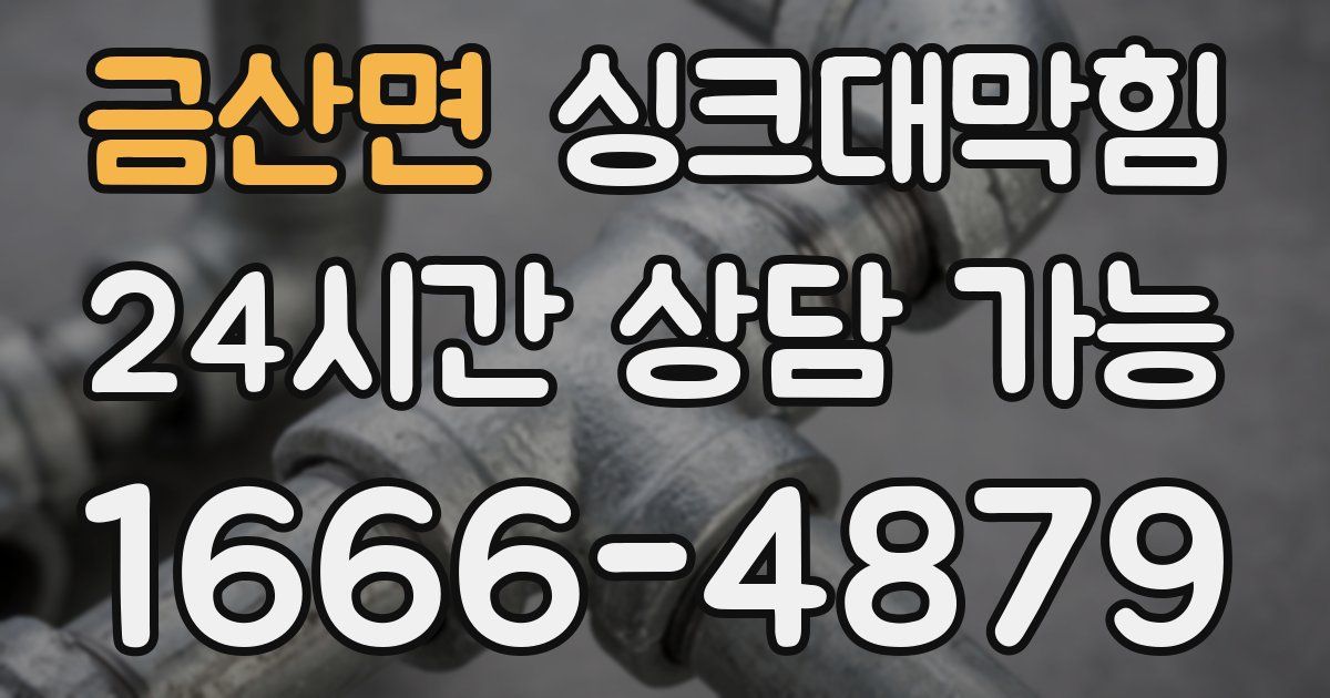 금산면 싱크대 뚫기