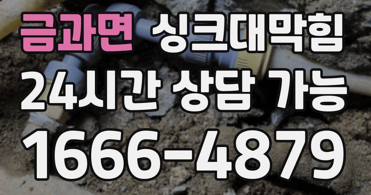 금과면 싱크대 뚫기