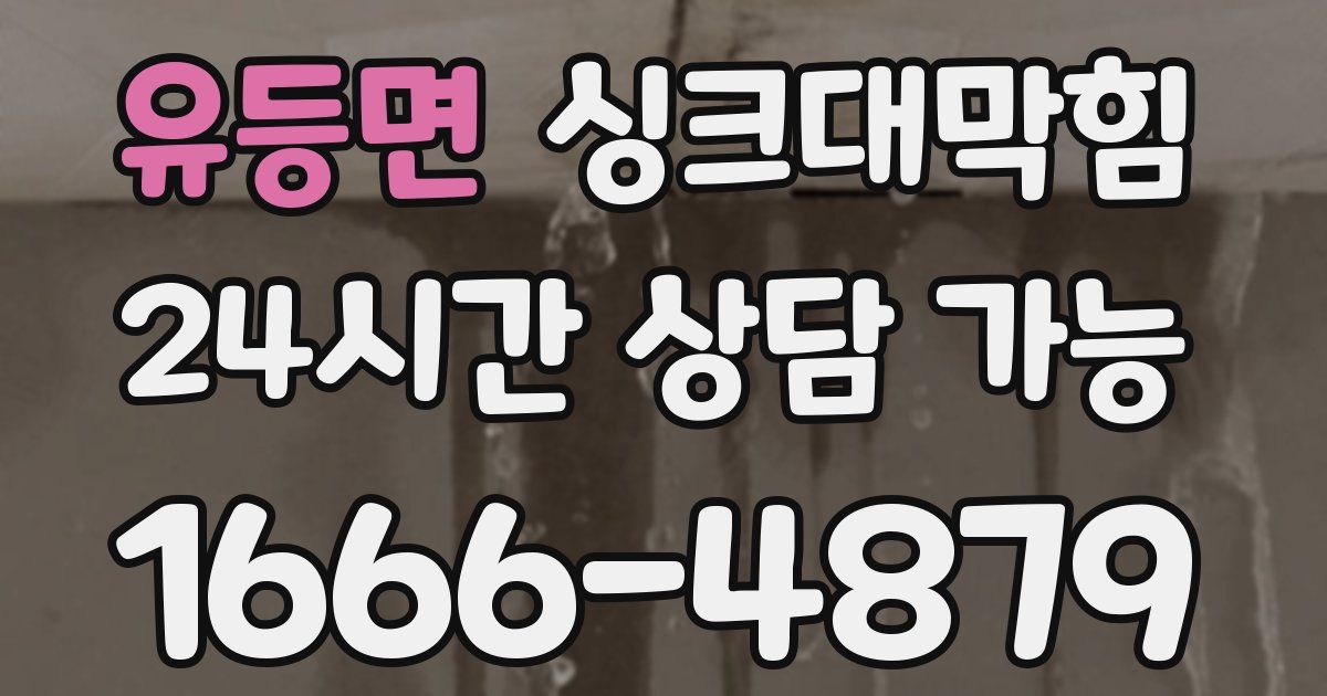 유등면 싱크대 뚫기