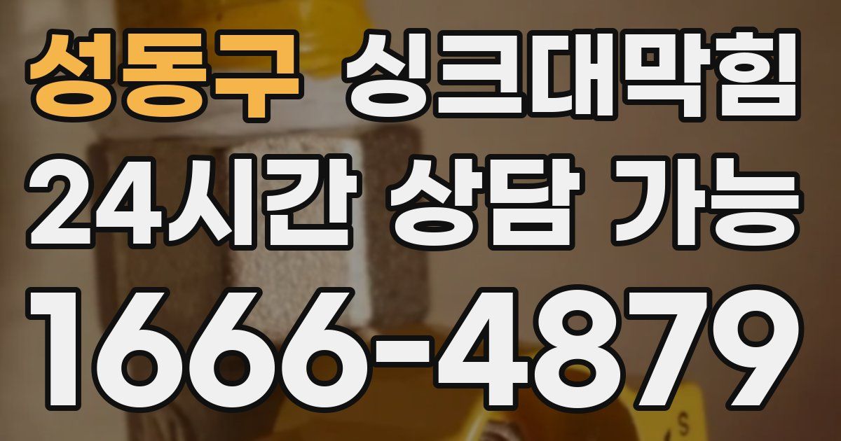 성동구 싱크대 뚫기