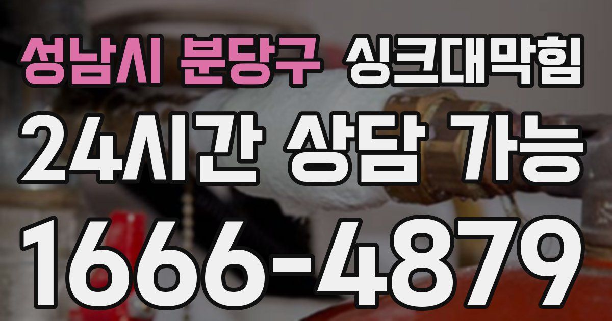 성남시 분당구 싱크대 뚫기