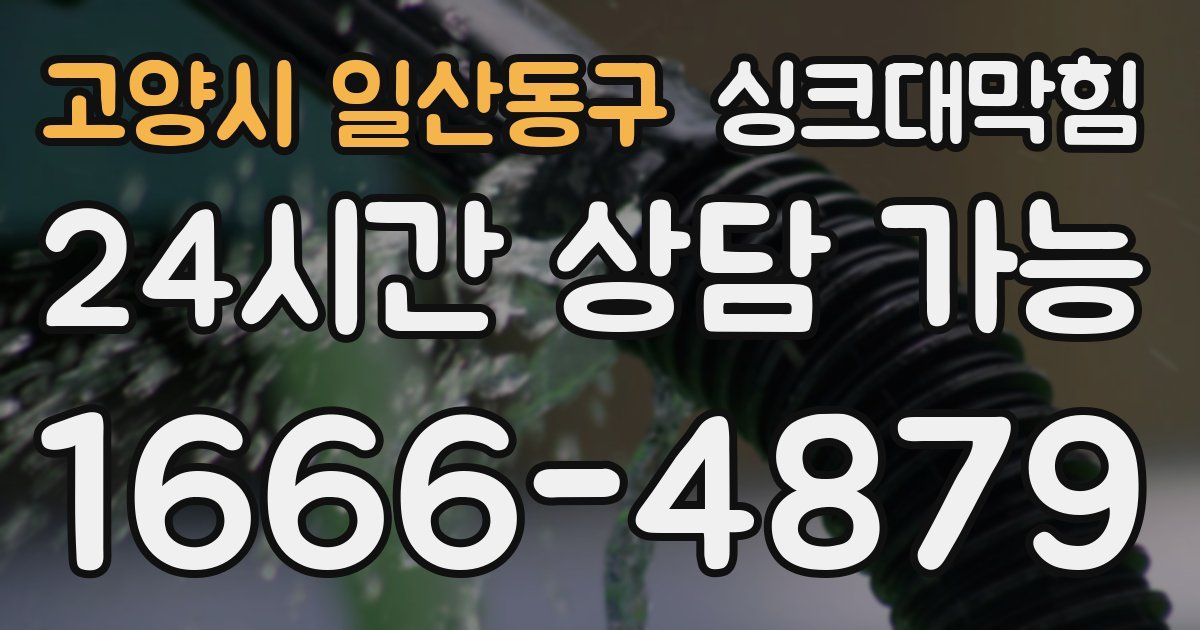 고양시 일산동구 싱크대 뚫기