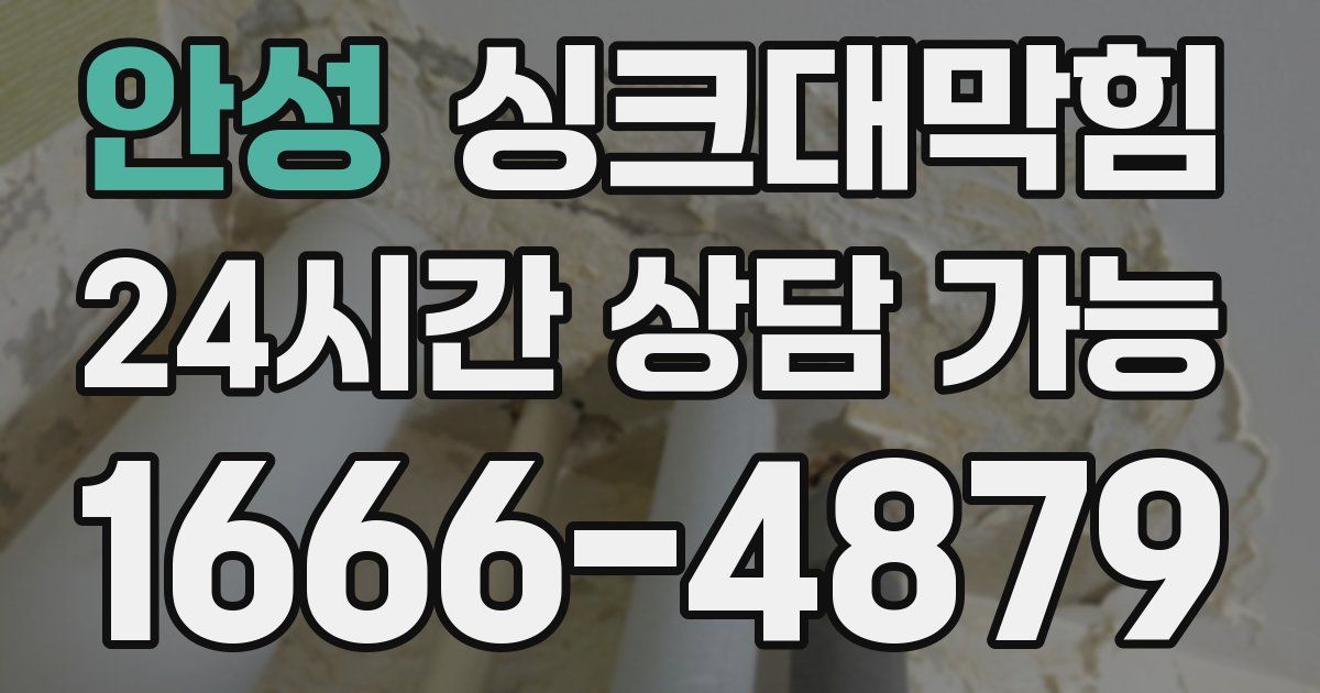 안성 싱크대 뚫기