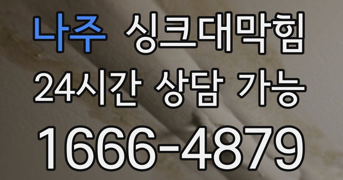 나주 싱크대 뚫기