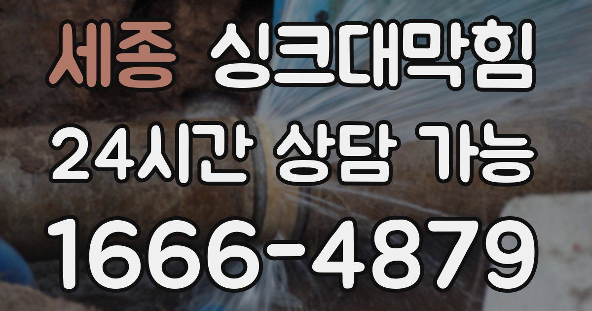 세종 싱크대 뚫기