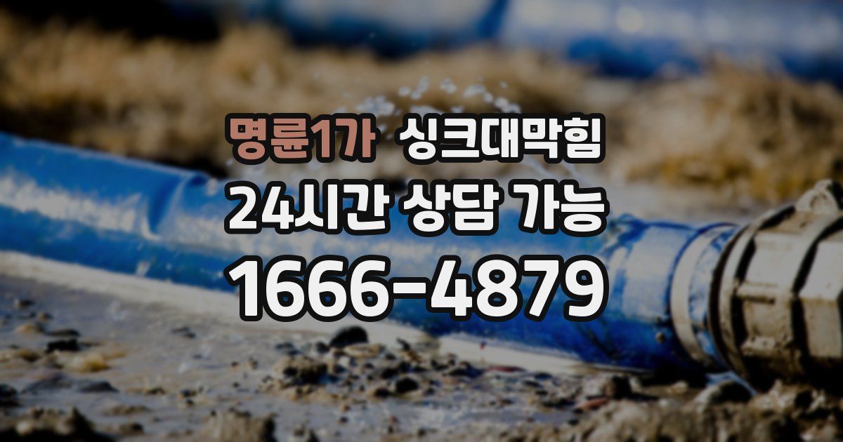 명륜1가 싱크대 뚫기