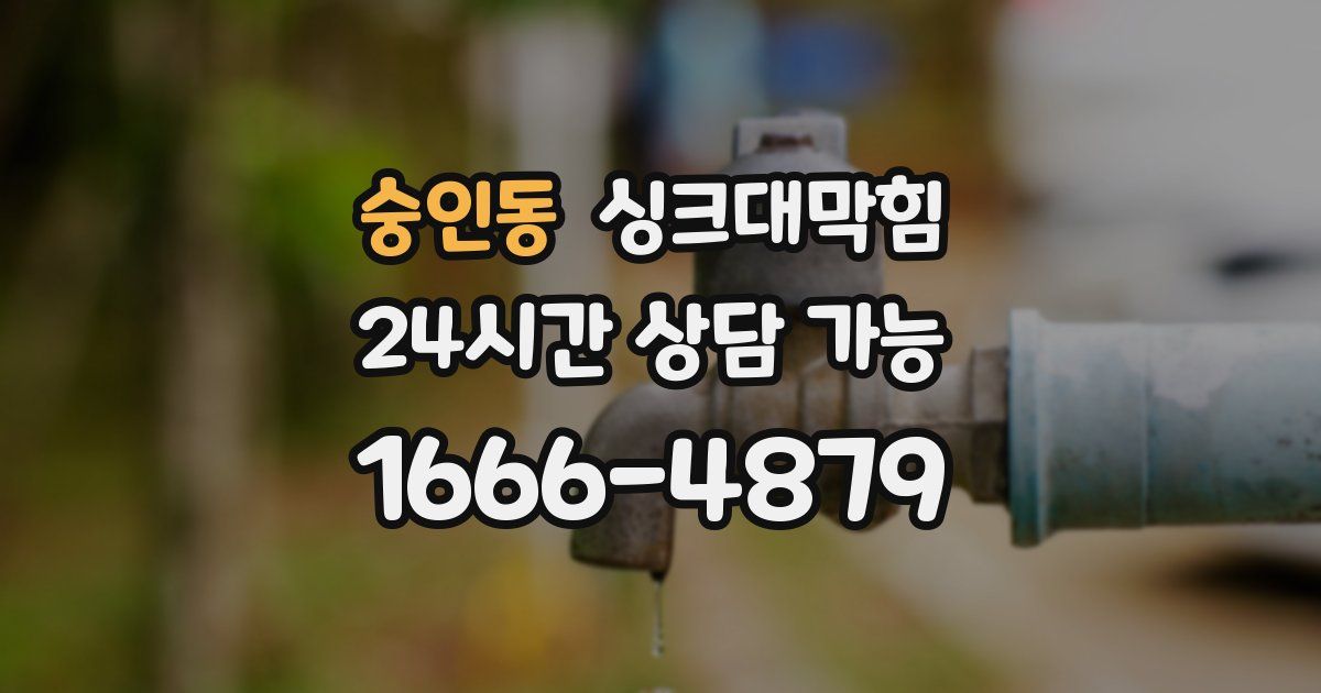 숭인동 싱크대 뚫기