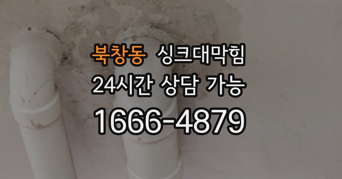 북창동 싱크대 뚫기