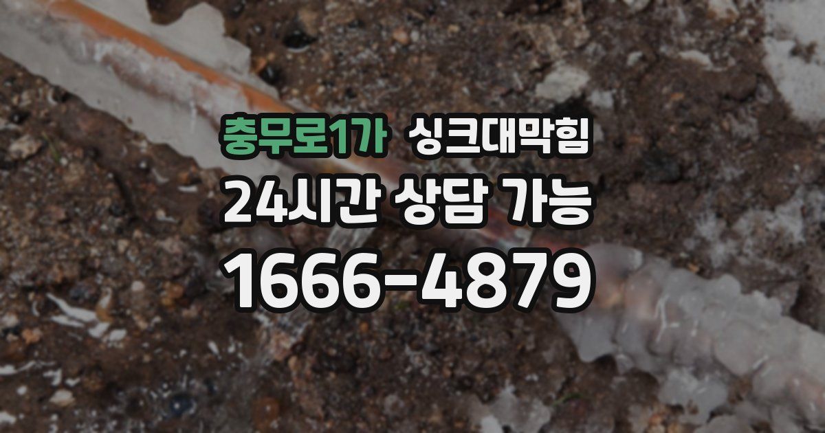충무로1가 싱크대 뚫기