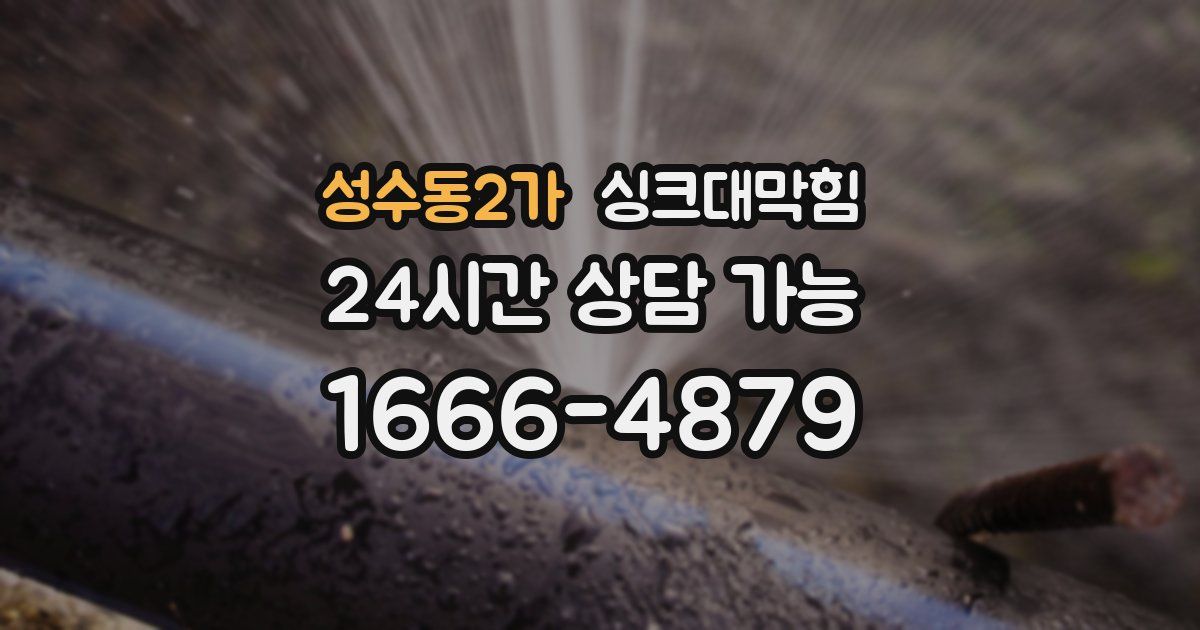 성수동2가 싱크대 뚫기