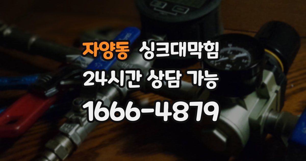 자양동 싱크대 뚫기